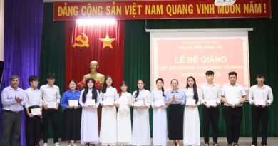 Trung tâm Chính trị Tây Hoà Bế giảng lớp bồi dưỡng nhận thức về Đảng khóa 5 năm 2026